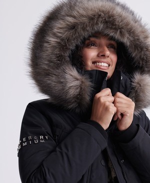 Superdry Premium Down Classics Alps Parka Női Kabát Fekete | FUARD1947